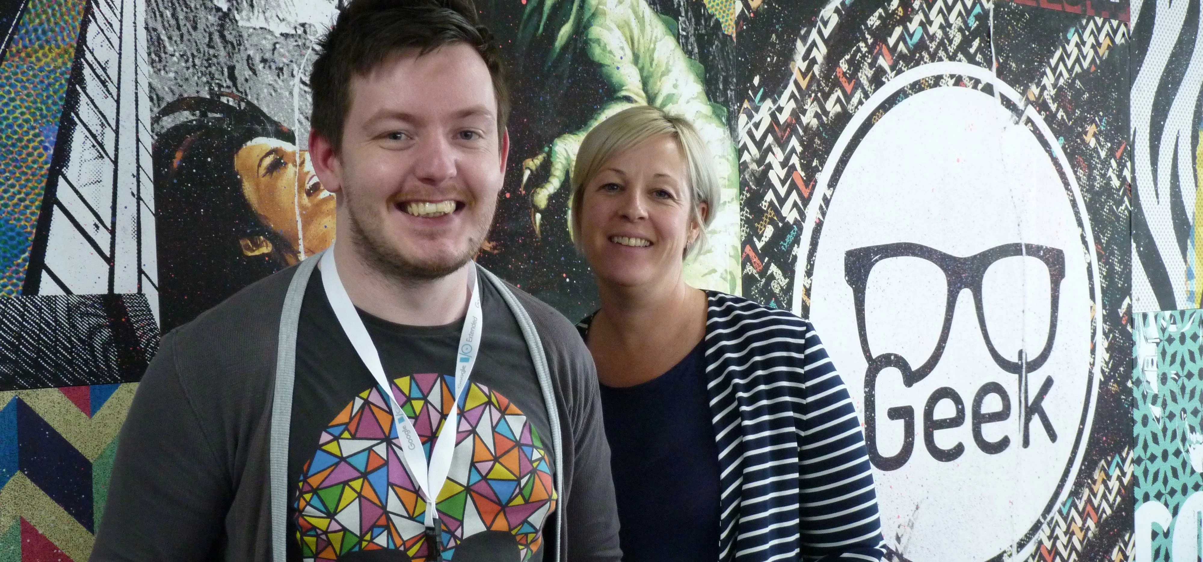 Peter Light with Jill McKinney from Sunderland Software City 
