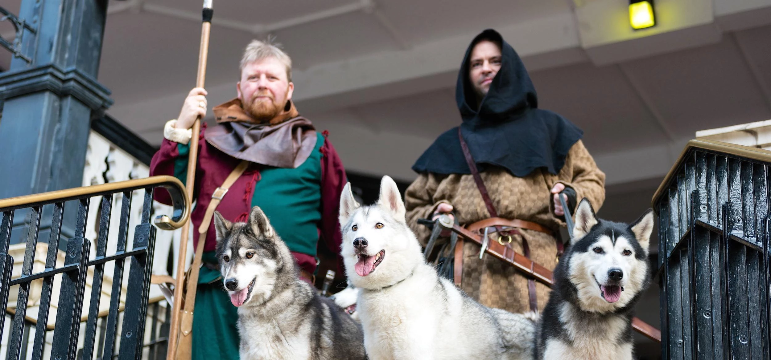 Medieval characters and Siberian huskies were in Chester city centre for the launch of Deva Codex Wo