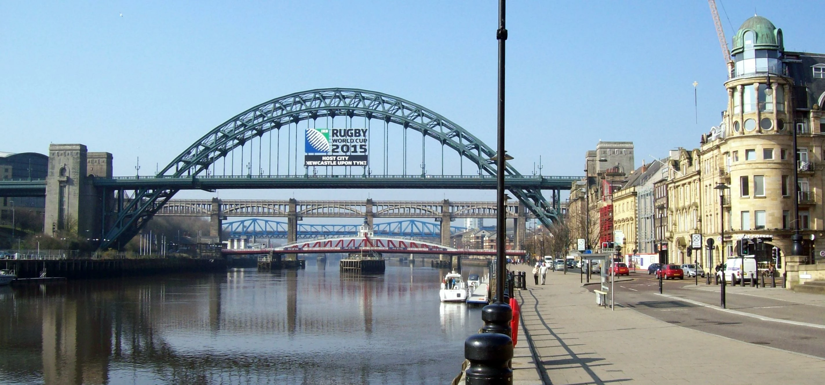 NEWCASTLE BRIDGES IN THE MORNING SUN