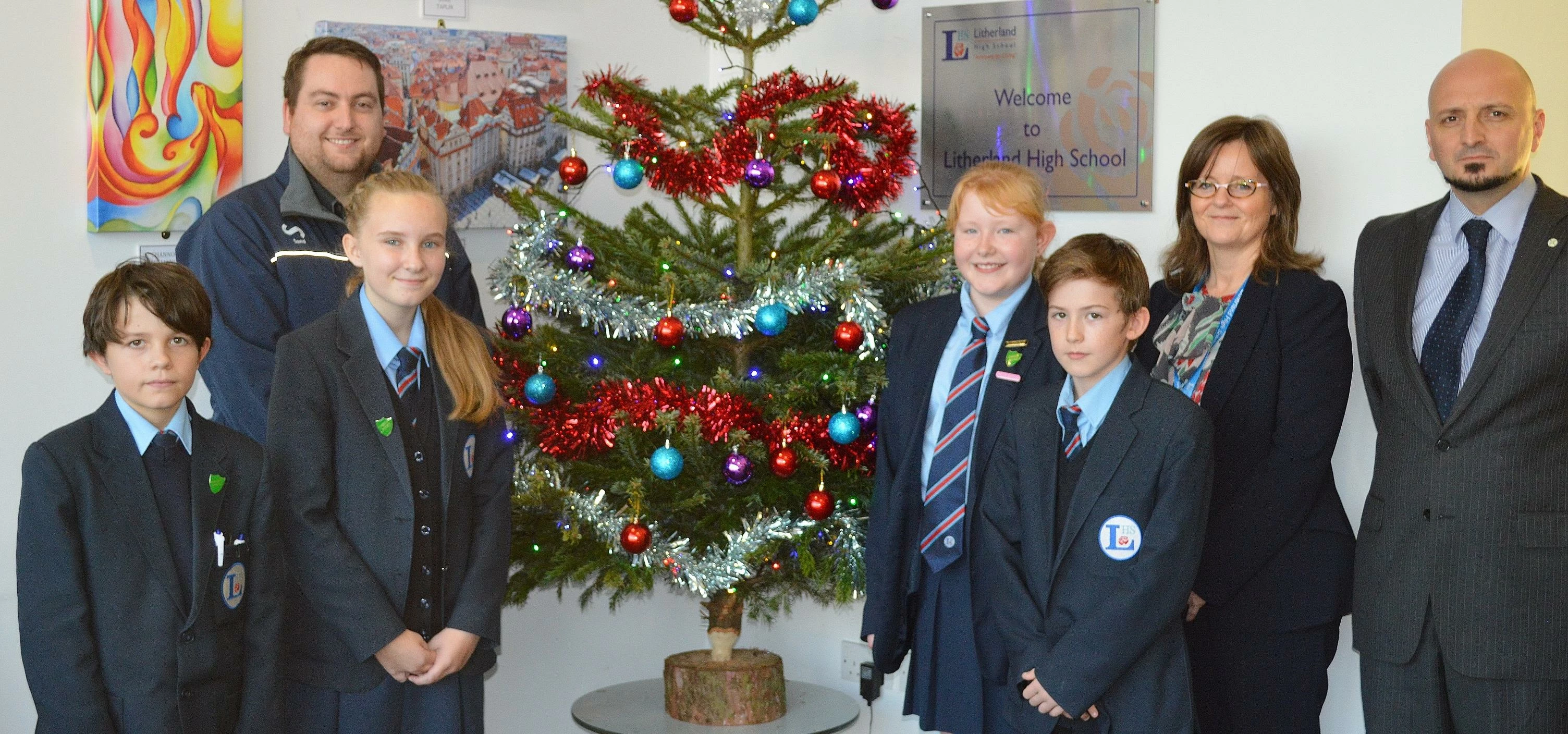 Sovini Trade Supplies Head of Operations Chris Brennand, Litherland High School Co-Principals Maria
