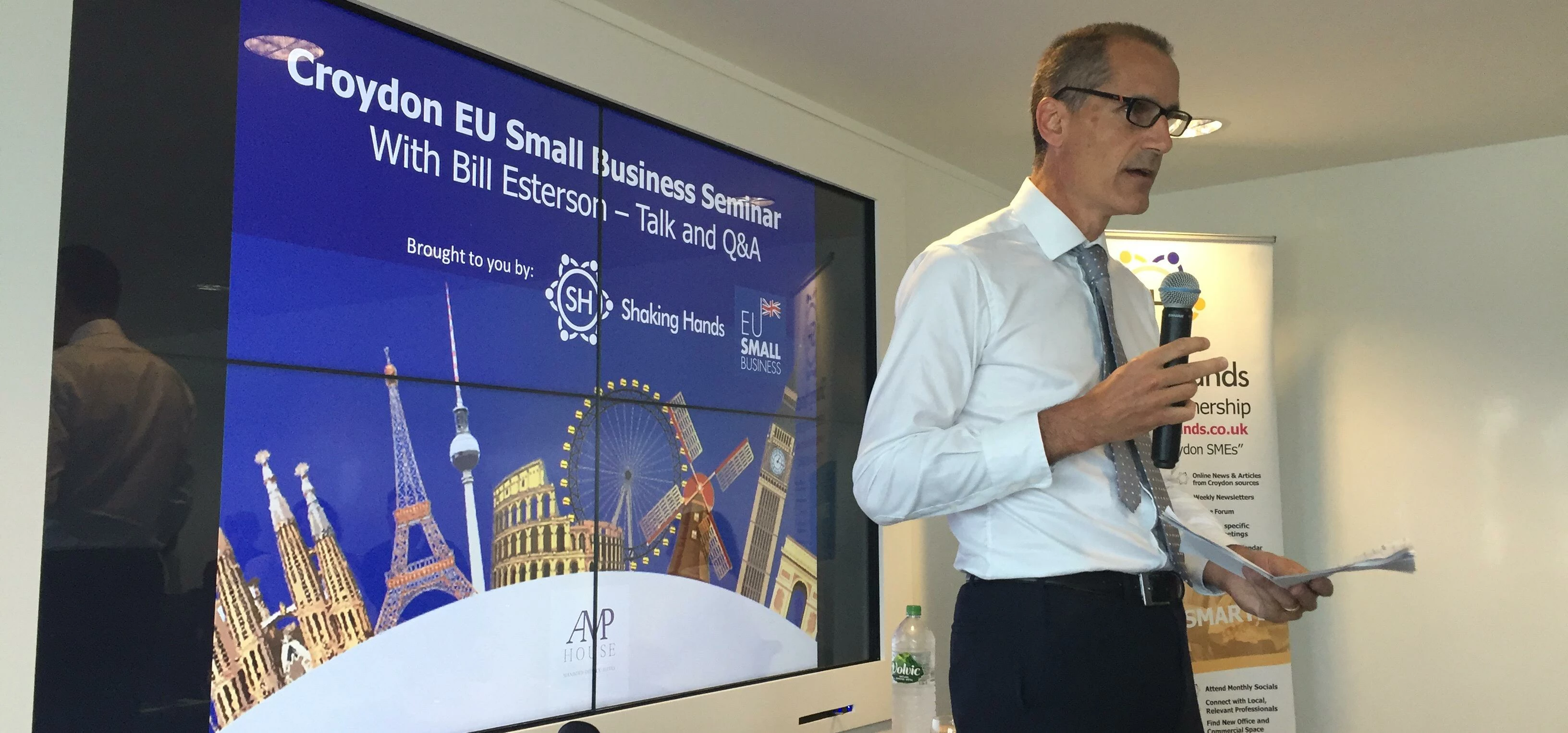 Bill Esterson, Shadow Small Business Minister meeting small business owners in Croydon to discuss th