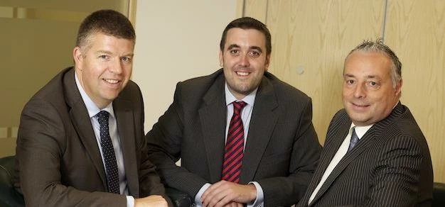 Left to right, Ian Atkinson of Finance Yorkshire, James White of Brown Butler Accountants and Neil B