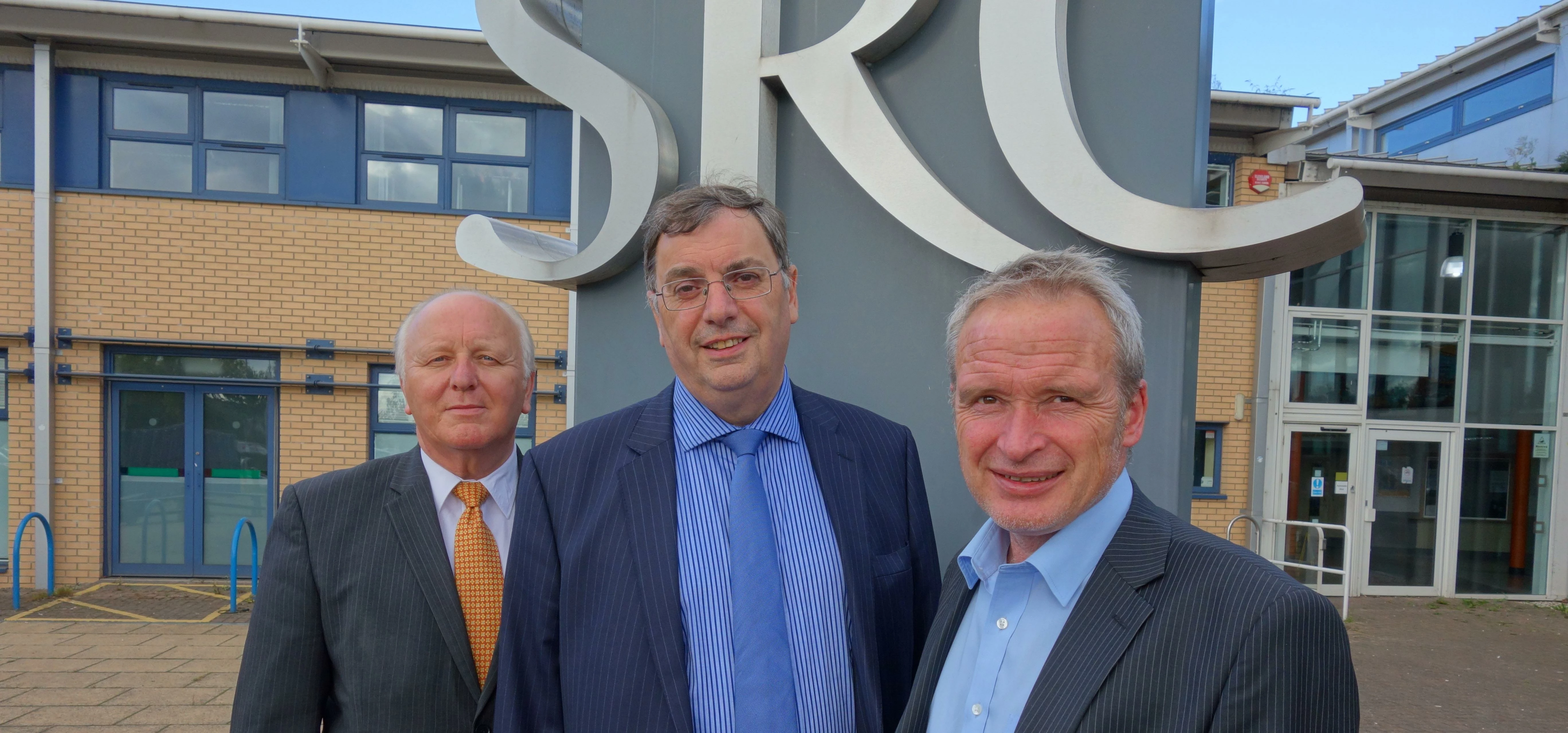 Left to right: NETA's Frank Ramsay, PD Portcentric Logistics' Jim French and Stockton Riverside Coll