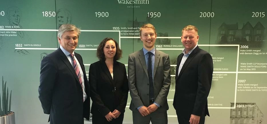Wake Smith’s company commercial team; (left to right) director John Baddeley, associate solicitor Re