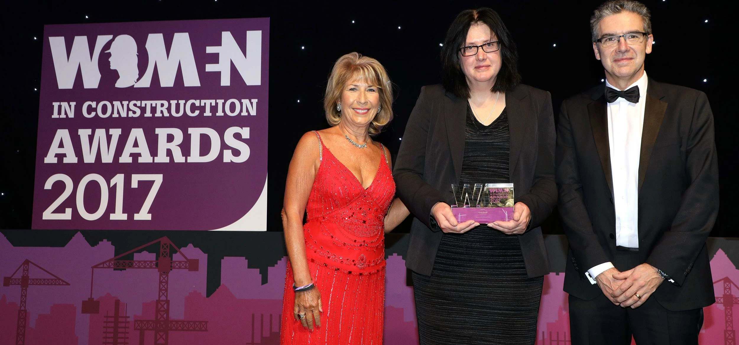 Jennie Bond presents Elaine Bissell with award for Engineer of the Year: Building Services