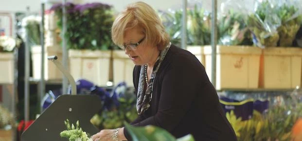 Operations Director Margaret Eglington during product development of Posy Pots
