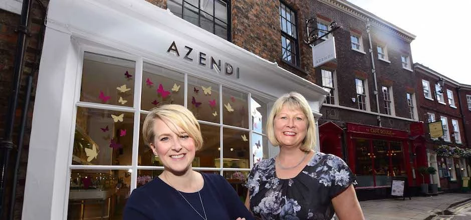 Lynsey Cooke, chief executive of Azendi and York Minster’s Chapter Steward, Rebecca Thompson.