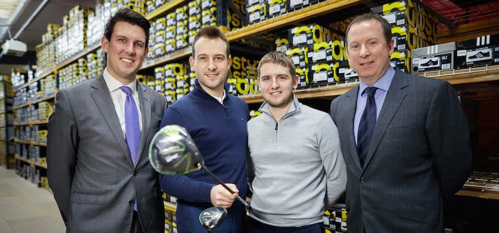 L-R: Matthew Pomroy, Clubhouse Golf directors Ben and Sam Reeves, and Richard Styles