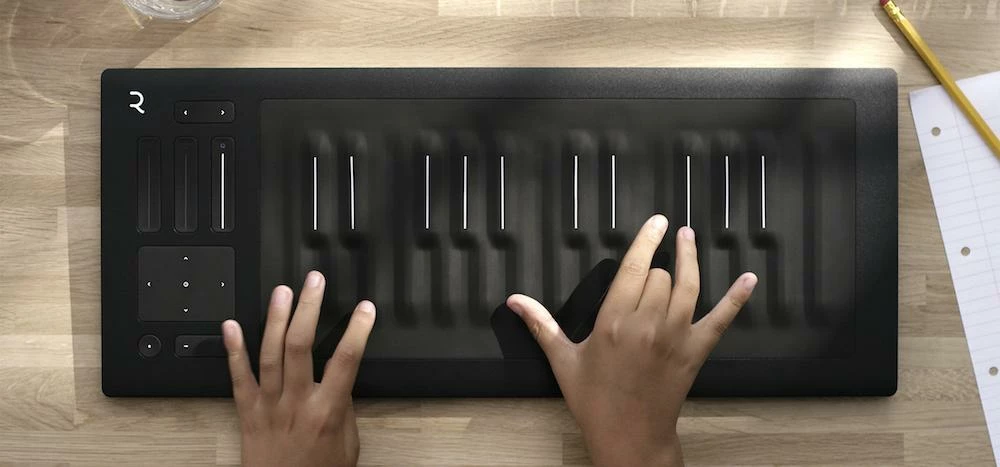 ROLI's flagship product, the Seaboard RISE keyboard alternative.