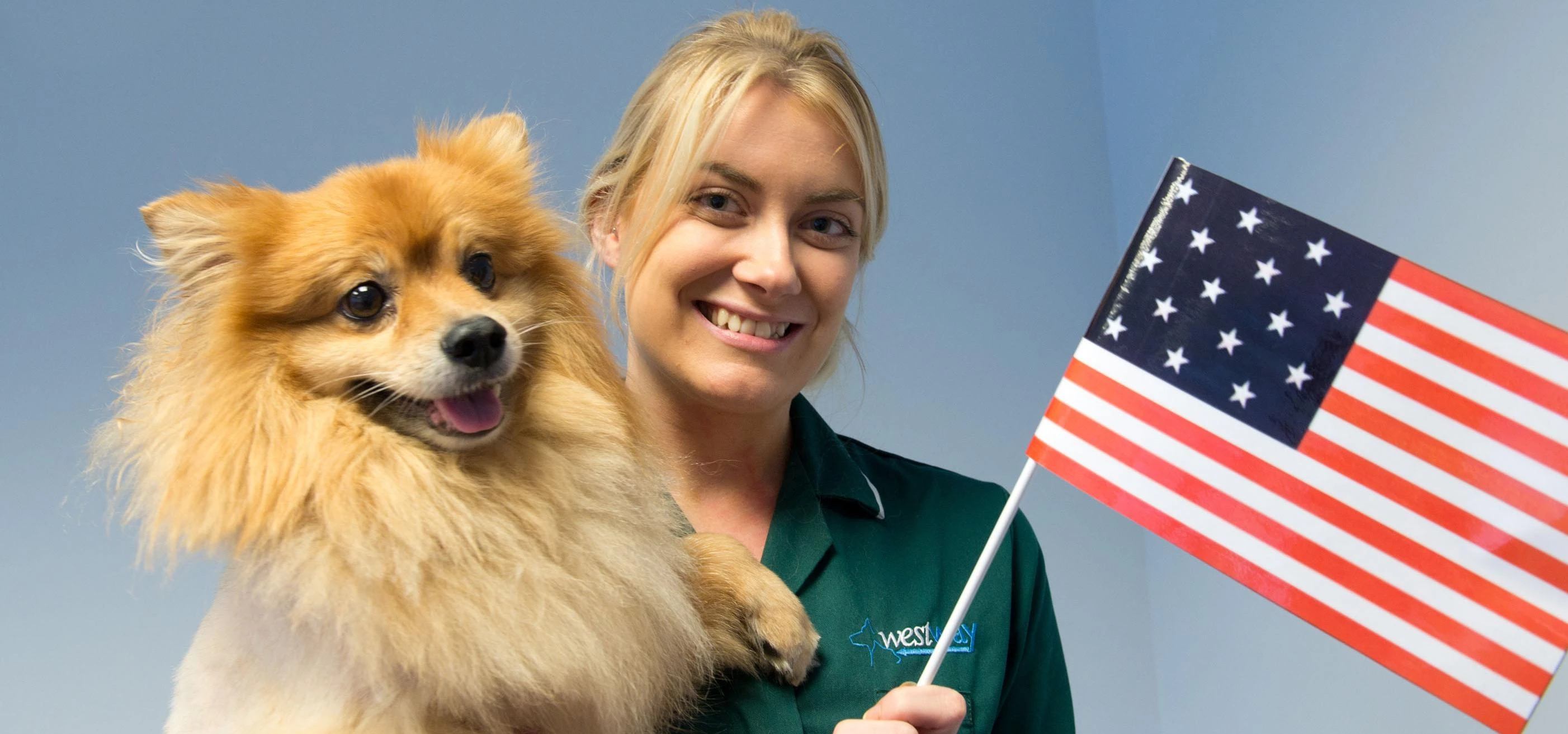 Flying the flag: Westway nurse Anna Soulsby, who has just returned from global veterinary conference