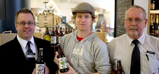 Shawn Dixon, assistant manager, Booths Ilkley; Luke Raven, sales manager, Ilkley Brewery and Jan Osi