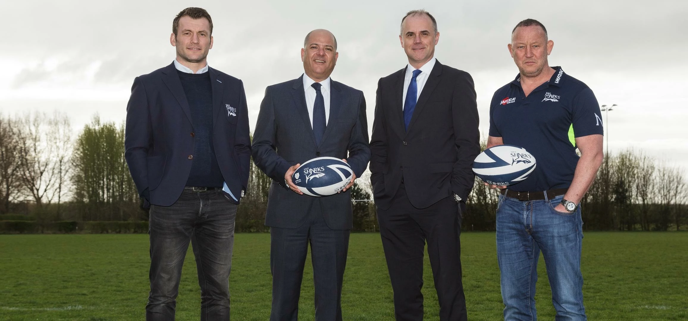 Sale Sharks commercial director Mark Cueto, Together’s commercial CEO Marc Goldberg,  Together’s per