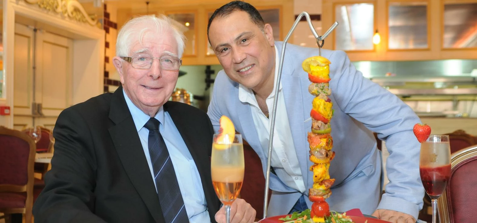 Cllr Kerr with Mambo’s Group owner, Kevin Kasaei at Mambo Wine and Dine, South Shields