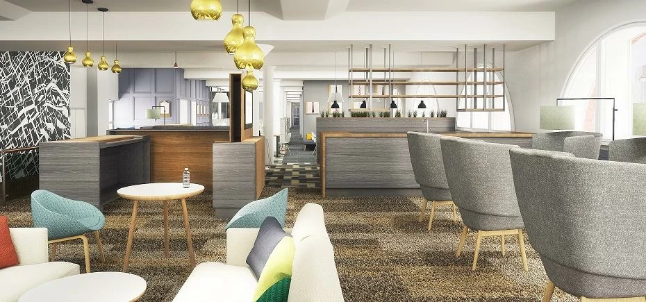 A CGI of the interior at Workplace's upcoming Manchester hub