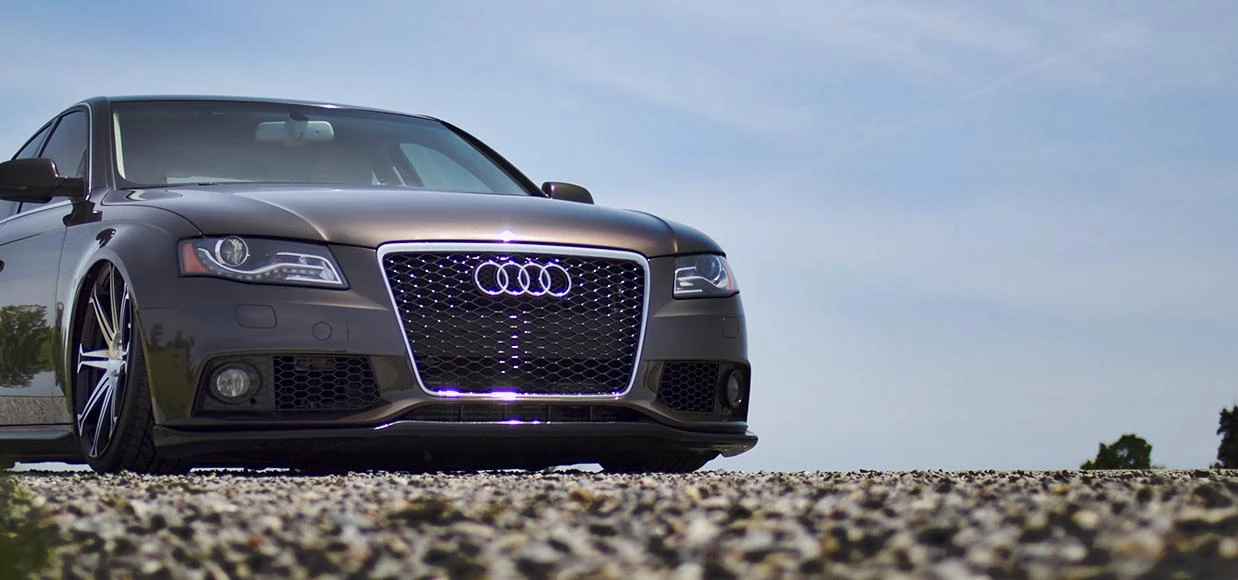 Audi A4 Bagged on CW-S8 Matte Black Machined Face