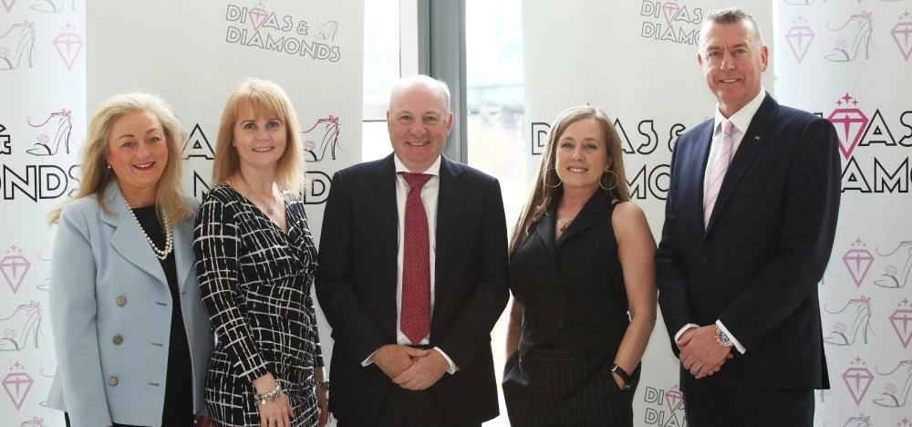 Pictured (left to right) Lynn Waterman and Lindsey Rivington of Diamonds and Divas, Graham Wylie and