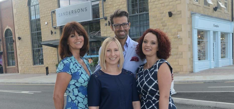 Armand with the Sandersons team, managing director Deborah Holmes, Kara Chapman and Lisa Fox (assist