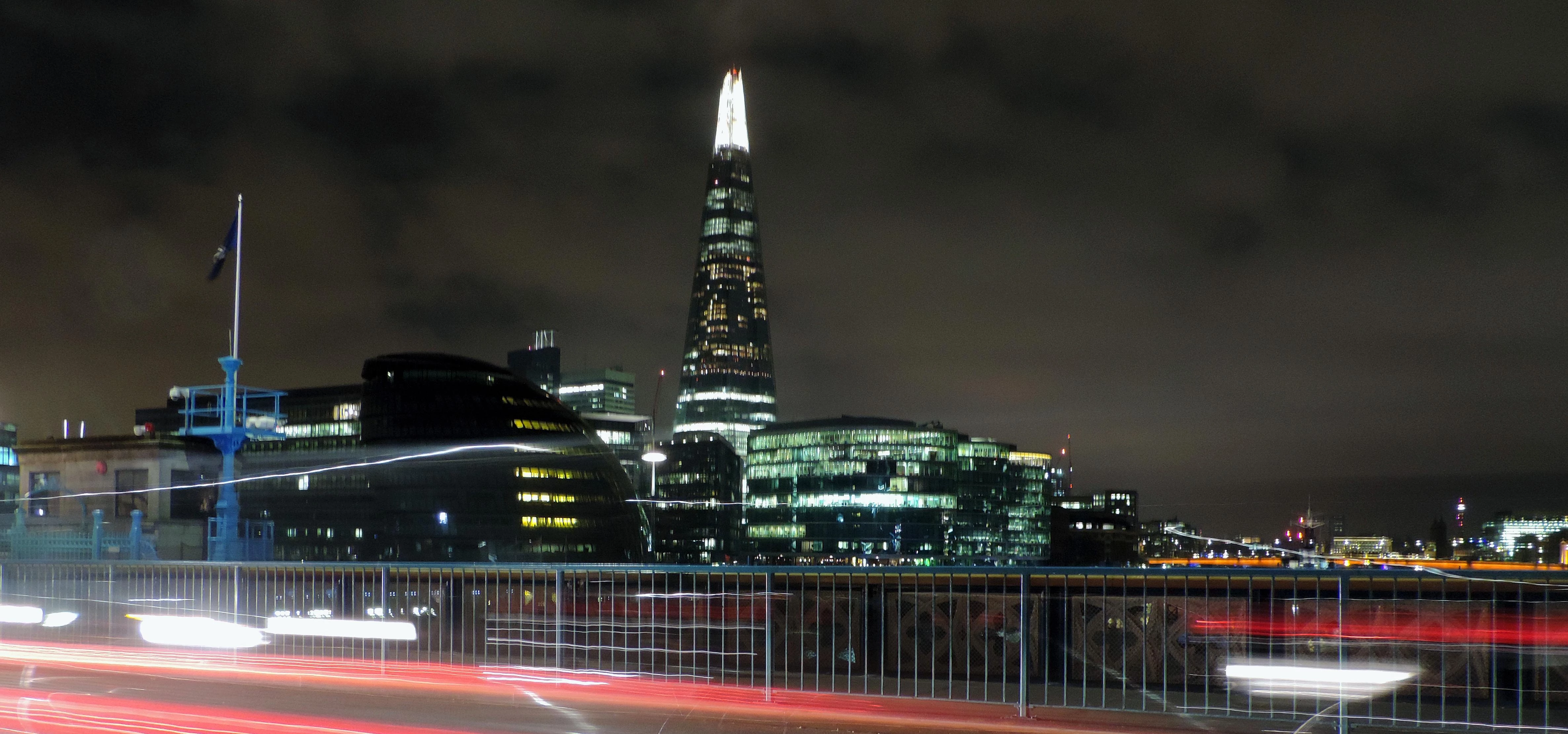 Light trails on Tower Bridge