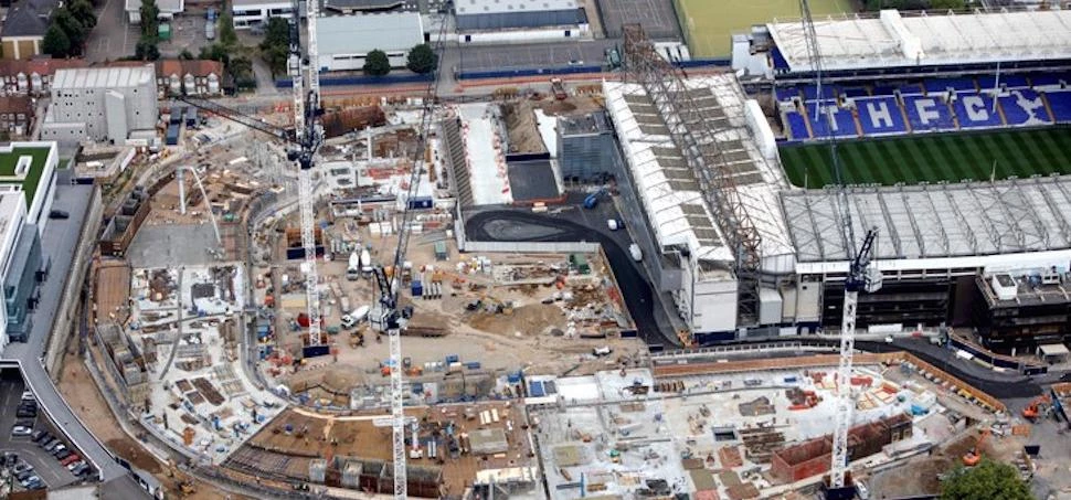 The current state of construction at the site of Spurs' new ground.