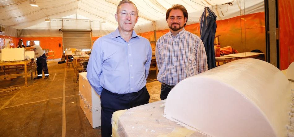 Robert Bowles (left) and Pietro Di Modica in the new research facility at Barrier Syntech
