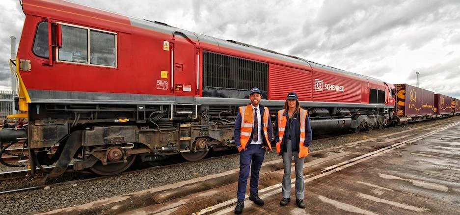 (Left to Right) Dino Vecchione, Account Manager at DB Schenker Rail UK and Grace Thomson, Terminals