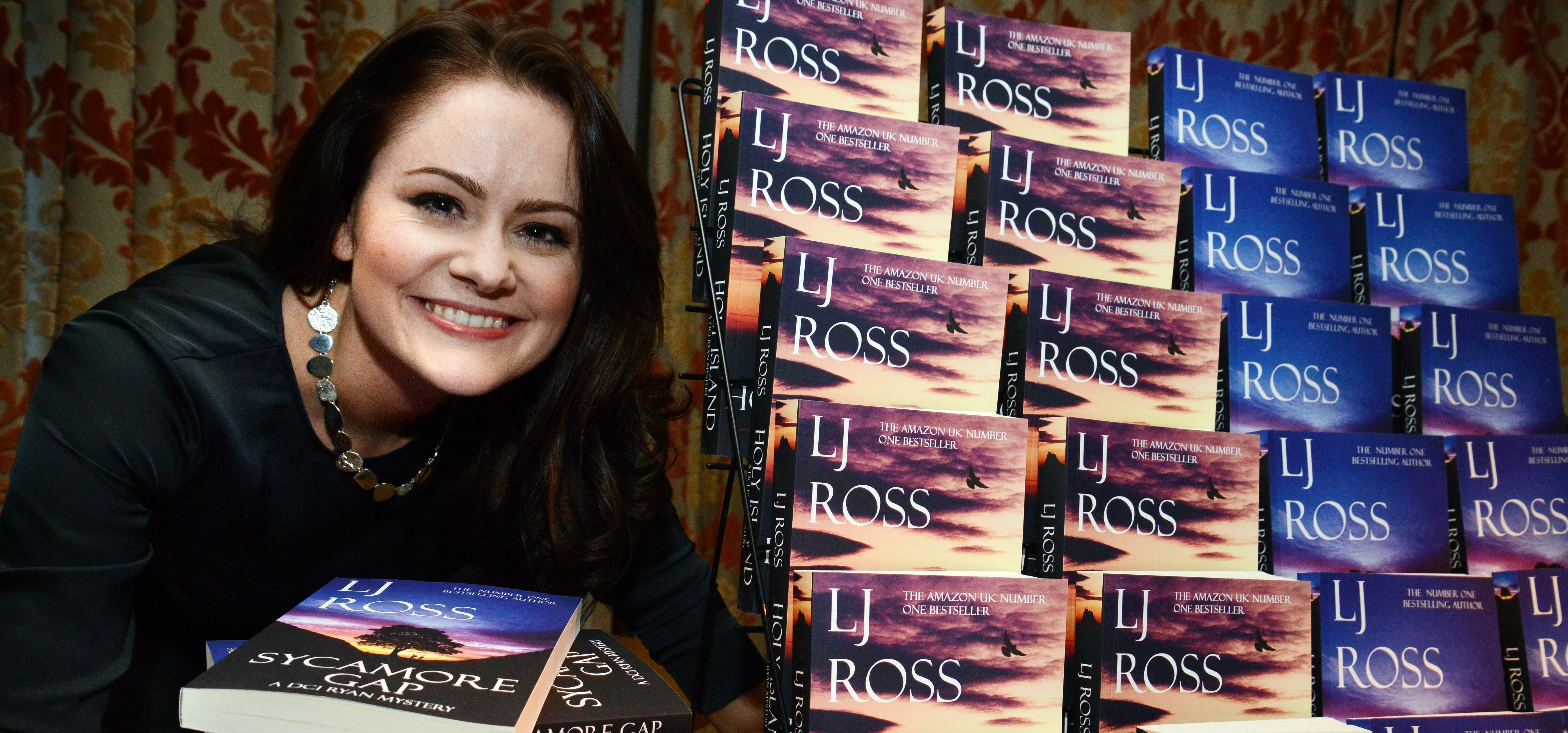North East crime author LJ Ross at the launch of her new paperback Sycamore Gap