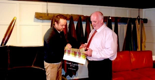 Tim Lowry and Malcolm Evans choosing fabrics