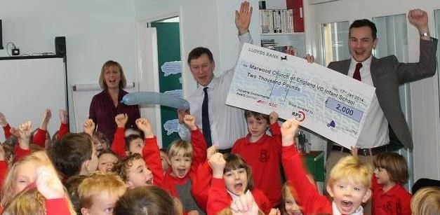 RPS present cheque to Marwood C of E school