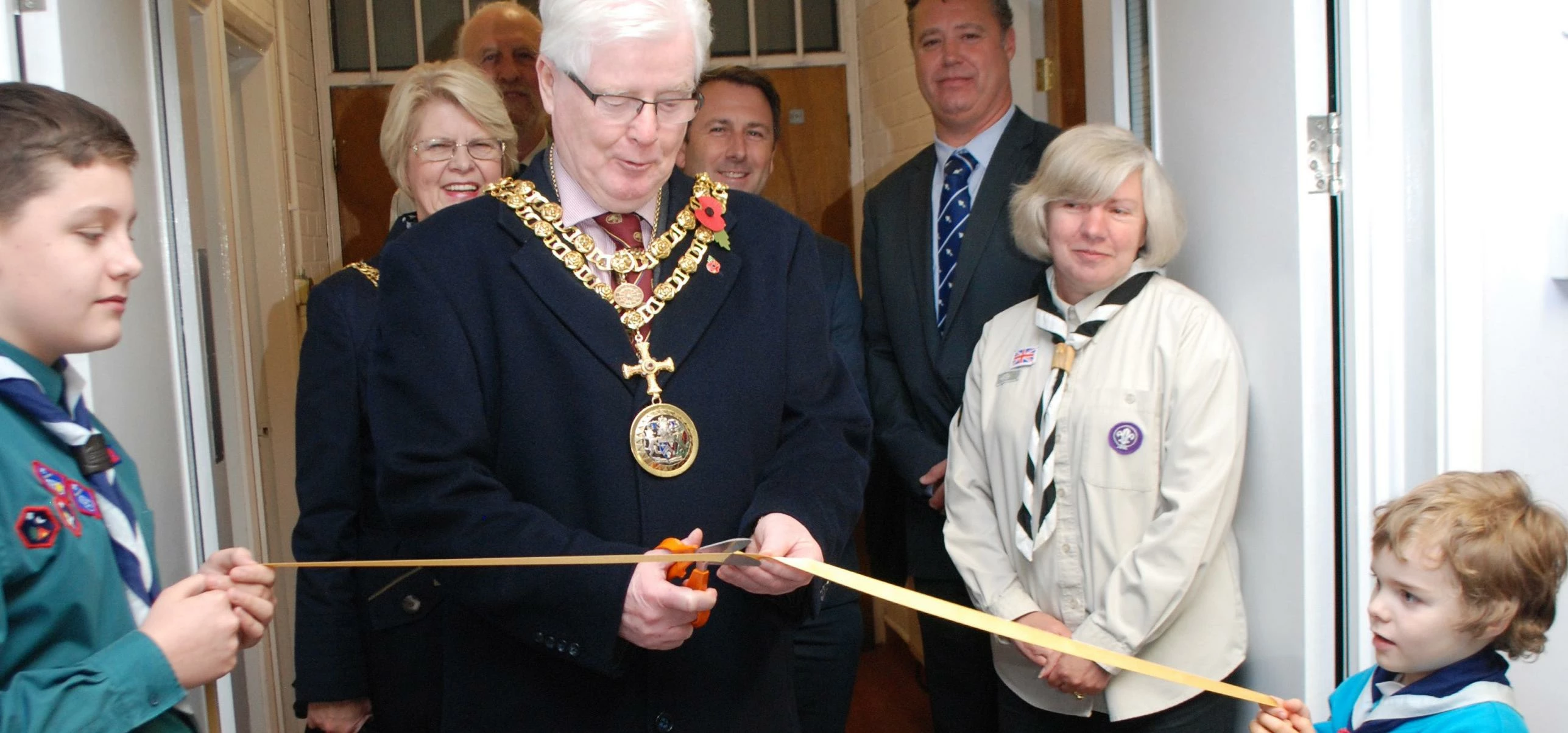 OFFICIALLY OPENED … Darlington Mayor Coun Tom Nutt cuts the ribbon to open the restored Darlington S