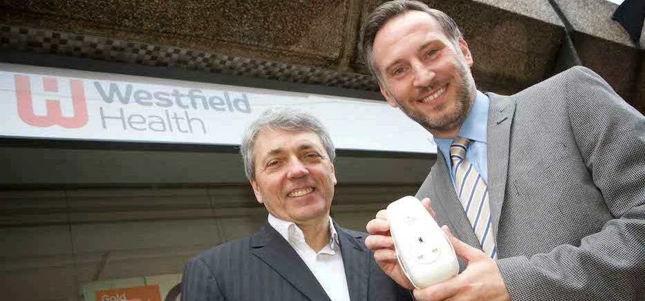Steve Purdham (3rings) & David Capper (Westfield Health) with 3rings plug.
