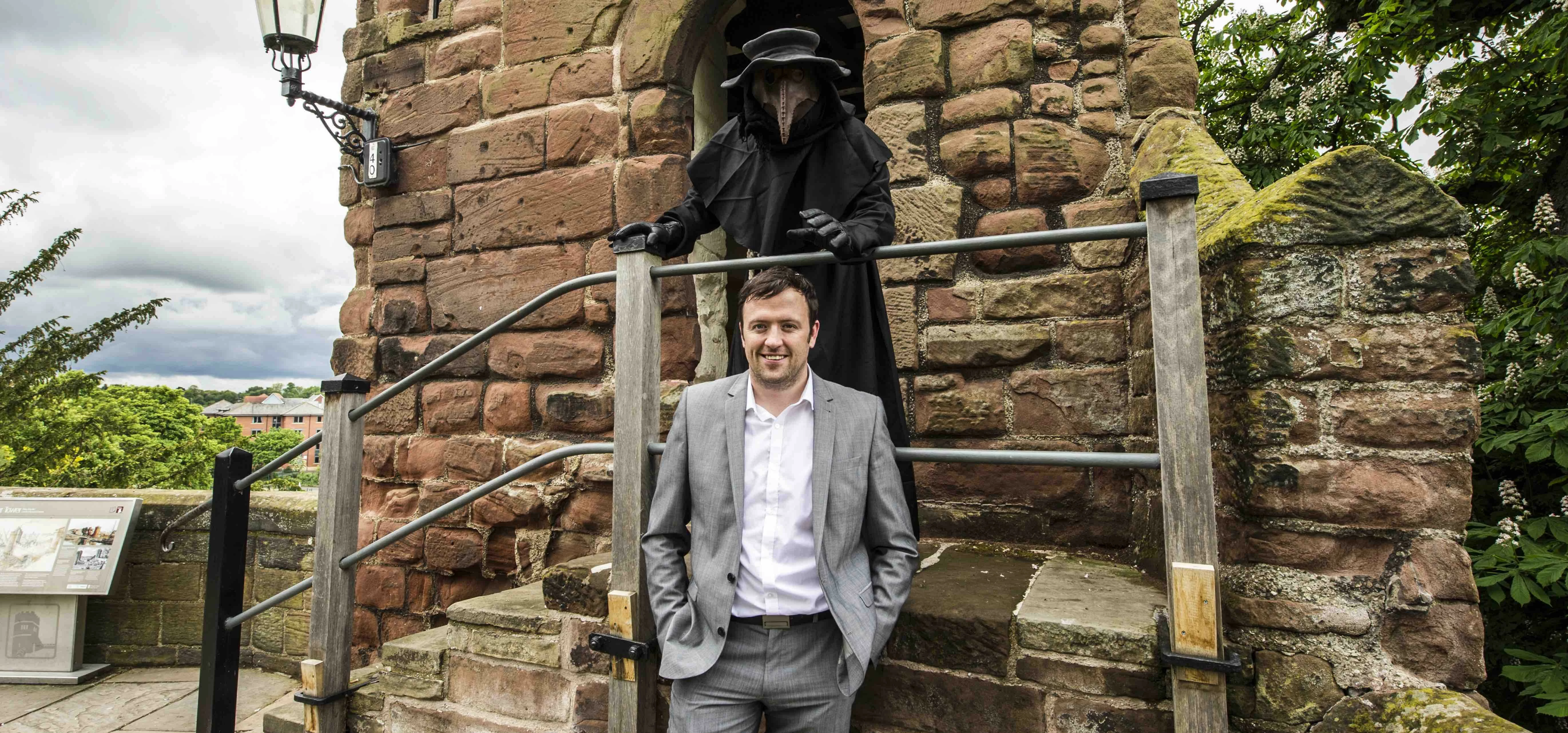 Dean Paton from Big Heritage with a mystery plague doctor