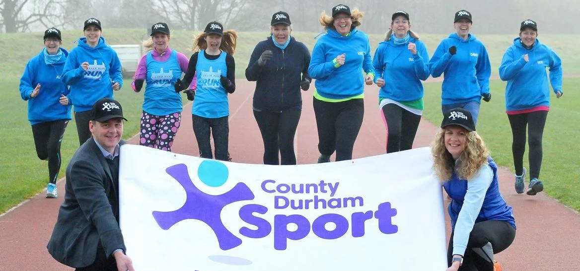 Ian Gardiner Executive Manager, County Durham Sport and Vice-Chair Meryl Levington with Durham Mums 