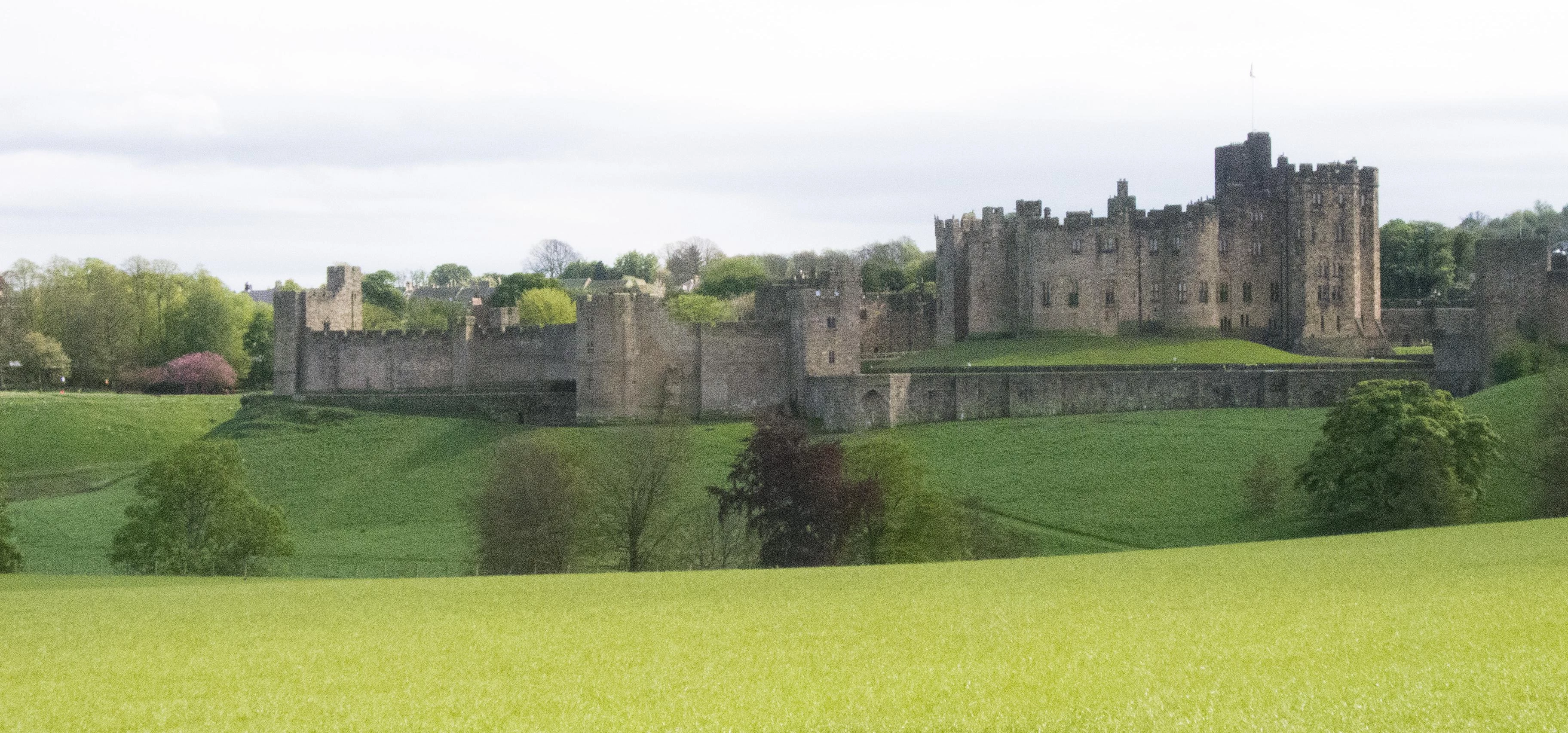 Alnwick Castle at a distance