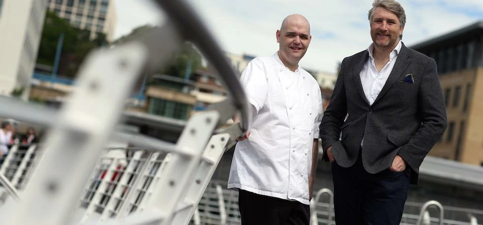 Head chef Adam Hegarty and Jolly Fisherman on the Quay owner David Whitehead