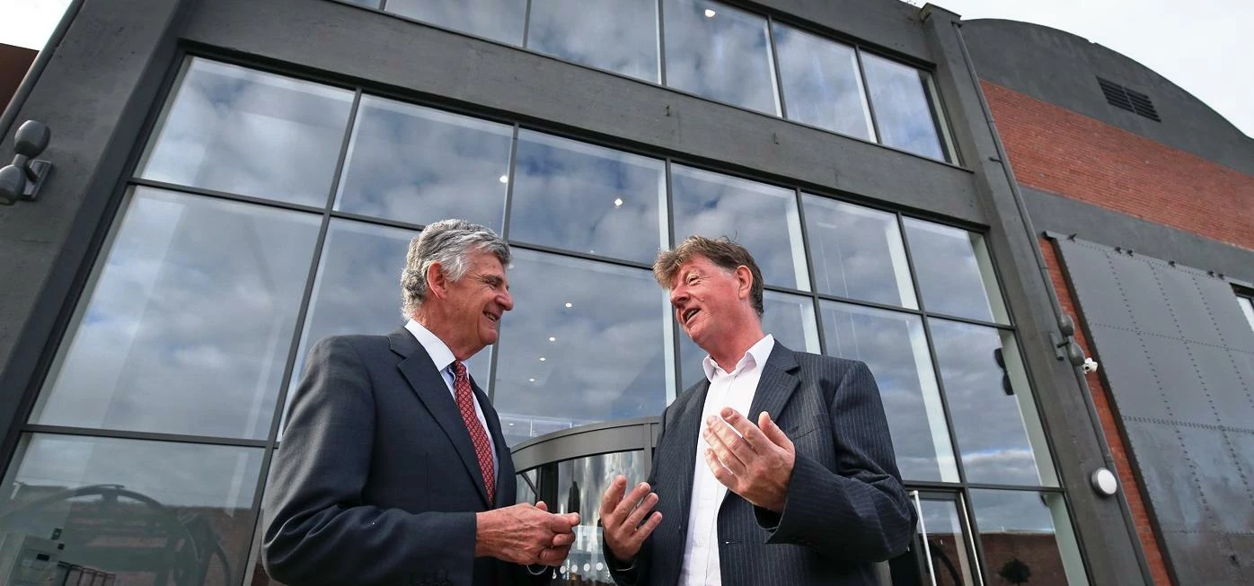 Robert Hough (left) and Liverpool University's Alan Harding