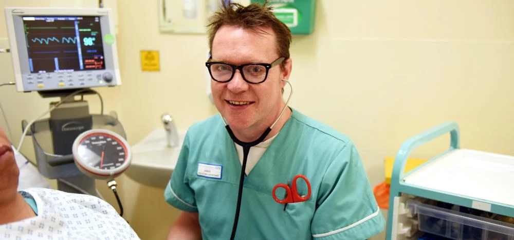 James Sullivan, is studying the Higher Apprenticeship in Health while working as a Healthcare Assist