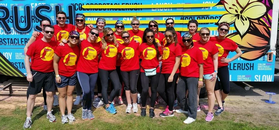 Team Marvellous from Explore Learning all set for the Colour Run