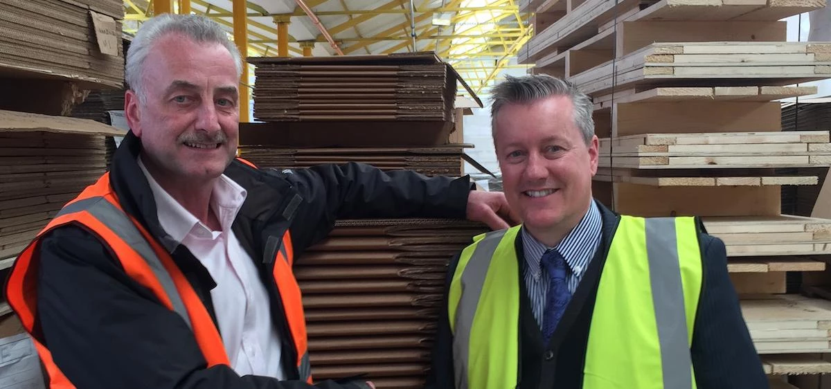 Ron Tranter (left), general manager of Rosewood Packaging Manchester, with John Lord, Rosewood's gro