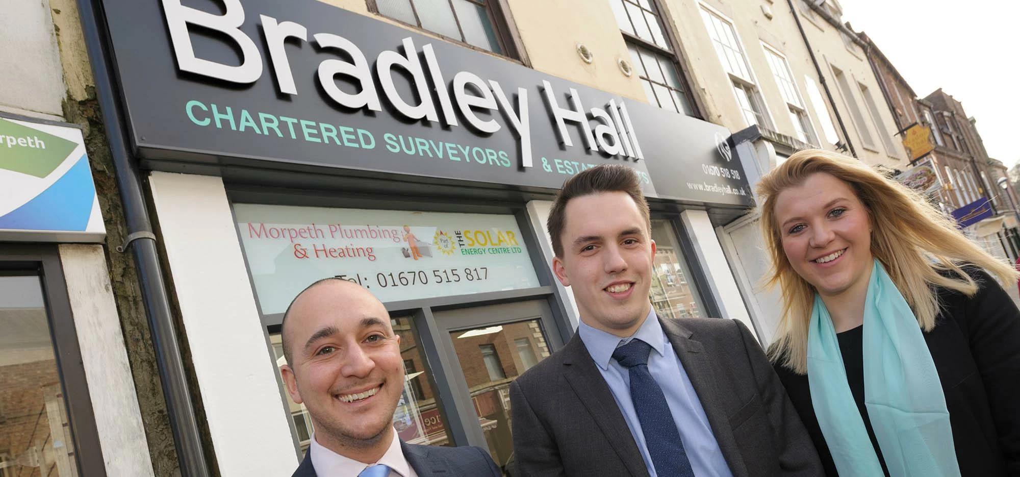 Bradley Hall director Richard Rafique, Bradley Hall residential property director Matt Hoy and Morpe