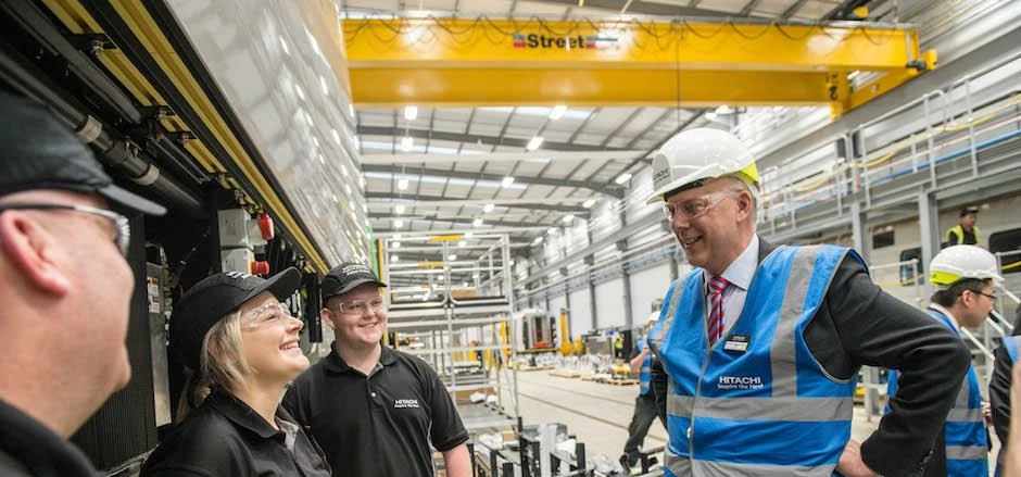 Hitachi Rail street cranes at its new plant in Newton Aycliffe.