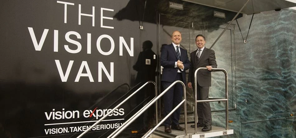 Vision Express CEO Jonathan Lawson (left) with Richard Burnett from the Road Haulage Association