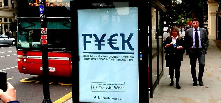 Transferwise bus stop advert