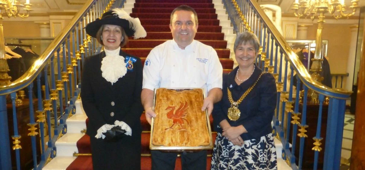 Director of Carringtons Catering Darren Wynn with High Sheriff of Merseyside, Abila Pointng and Lord