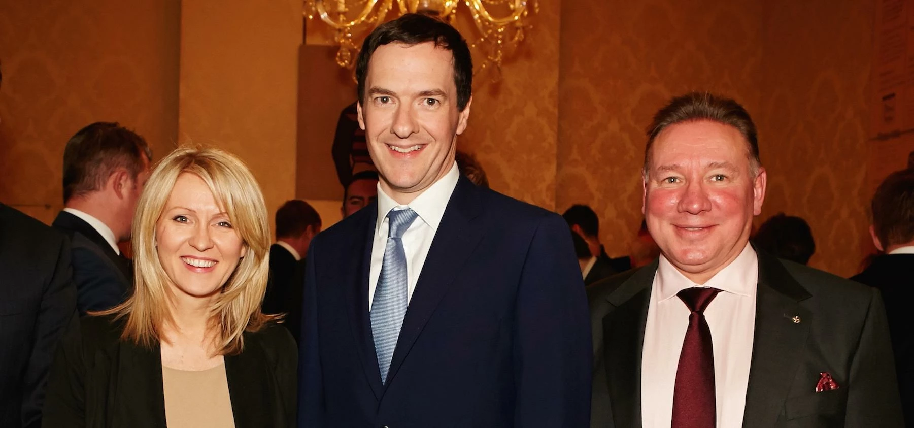 Esther McVey and George Osbourne with Cabfind.com MD Chris Jordan at the Chancellors Northern Powerh