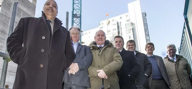 (L-R): Gurnaik Chima, David Hodkin, Steve Parkin, Richard Bland, Mark Barnes, Andrew Cormack, Colin