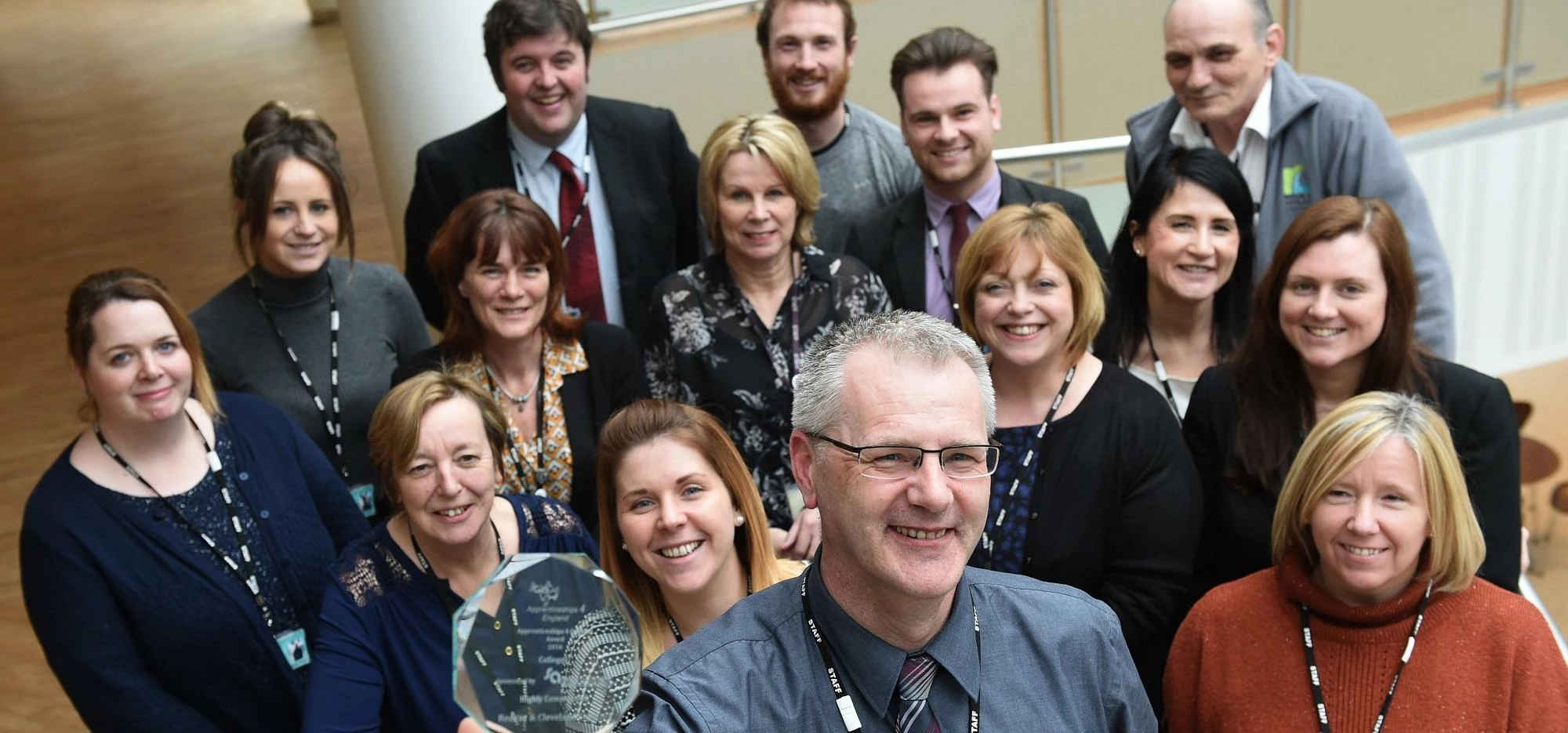 Apprenticeship manager, Steven Winterburn (centre) with the apprenticeship team and Highly Commended