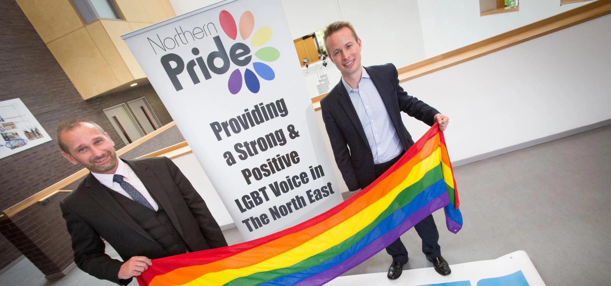 Northern Pride chairman Mark Nichols (left) with Stephen Patterson, director of communications at NE