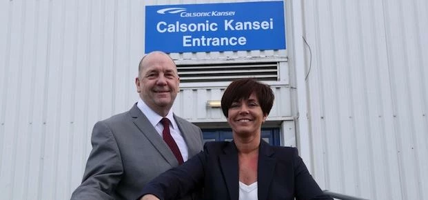 Cllr Paul Watson, Sunderland City Council and Joanne Munro, Calsonic Kansei cut the ribbon to the wa