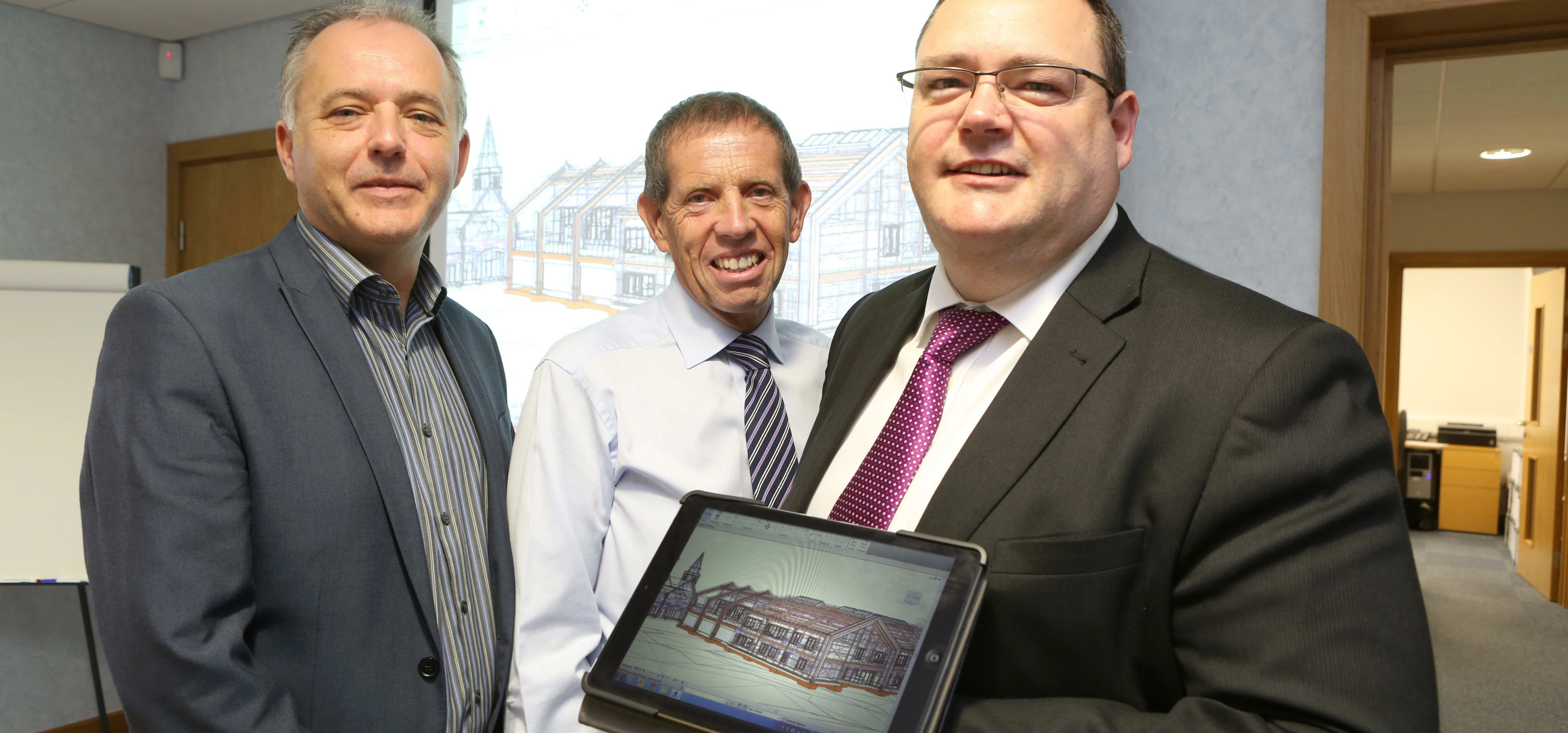 Gareth Thomas, architectural services manager for Anglesey County Council, Chris Wynne of Wynne Cons