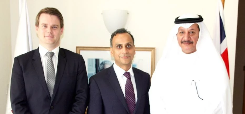  Mark Melvin, TPP Director, with Mr Ajay Sharma, British Ambassador to Qatar and IIS Chair, Sheikh A